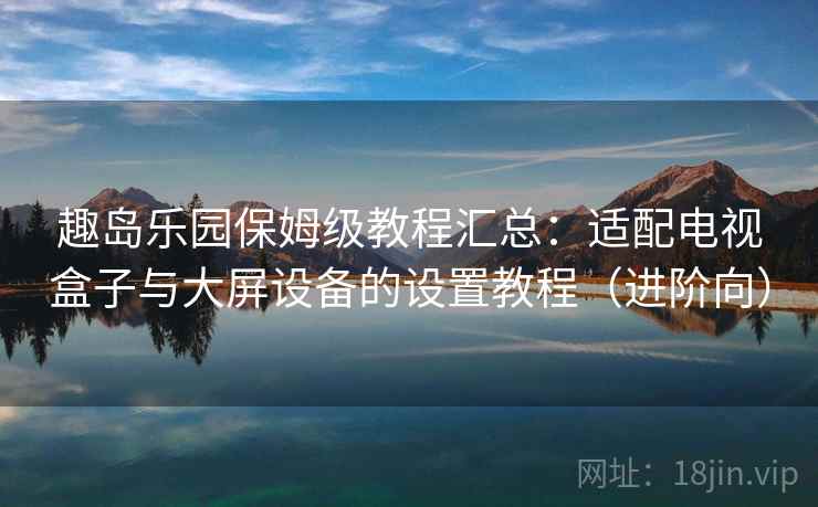 趣岛乐园保姆级教程汇总：适配电视盒子与大屏设备的设置教程（进阶向）