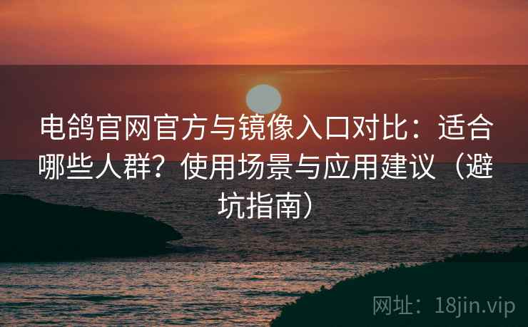 电鸽官网官方与镜像入口对比：适合哪些人群？使用场景与应用建议（避坑指南）